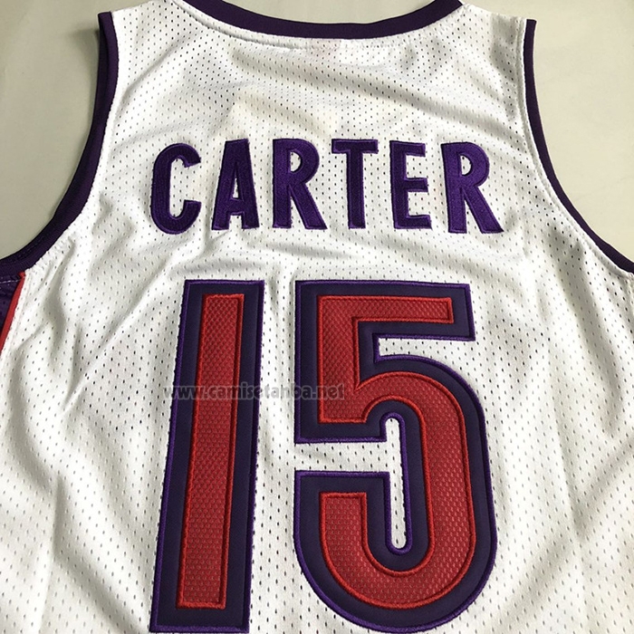 Camiseta Toronto Raptors Vince Carter NO 15 Hardwood Classics Blanco